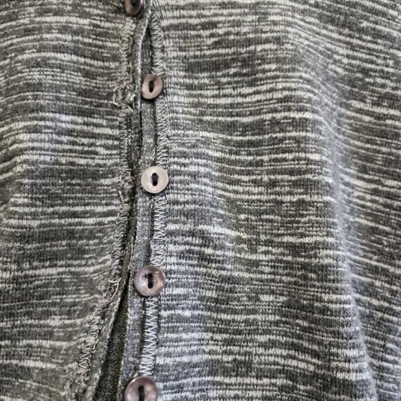 Vintage J.J. Basics Dark Gray Micro Mini Cropped Button Front Cardigan Medium - Picture 8 of 12